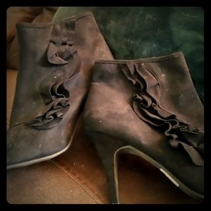 Peep toe ankle booties